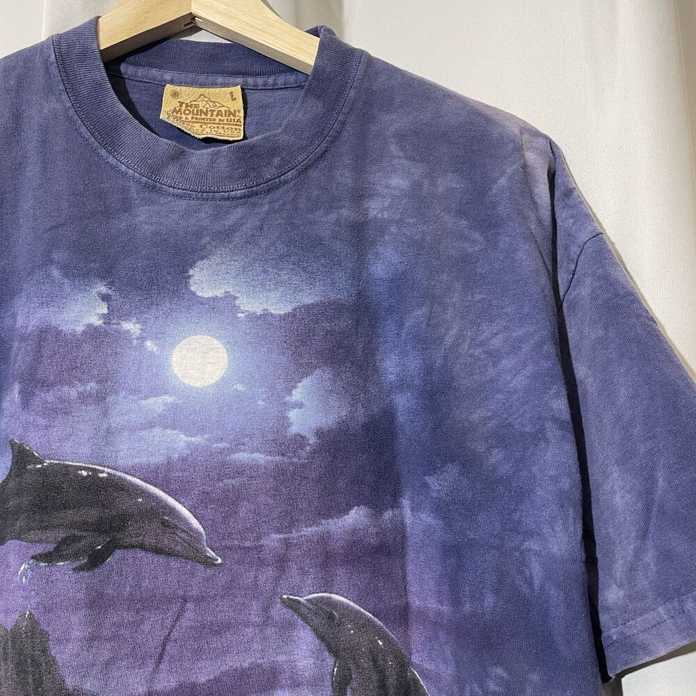 Vintage 1998 The Mountain Dolphin Tie Dye Streetwear T-shirt L
